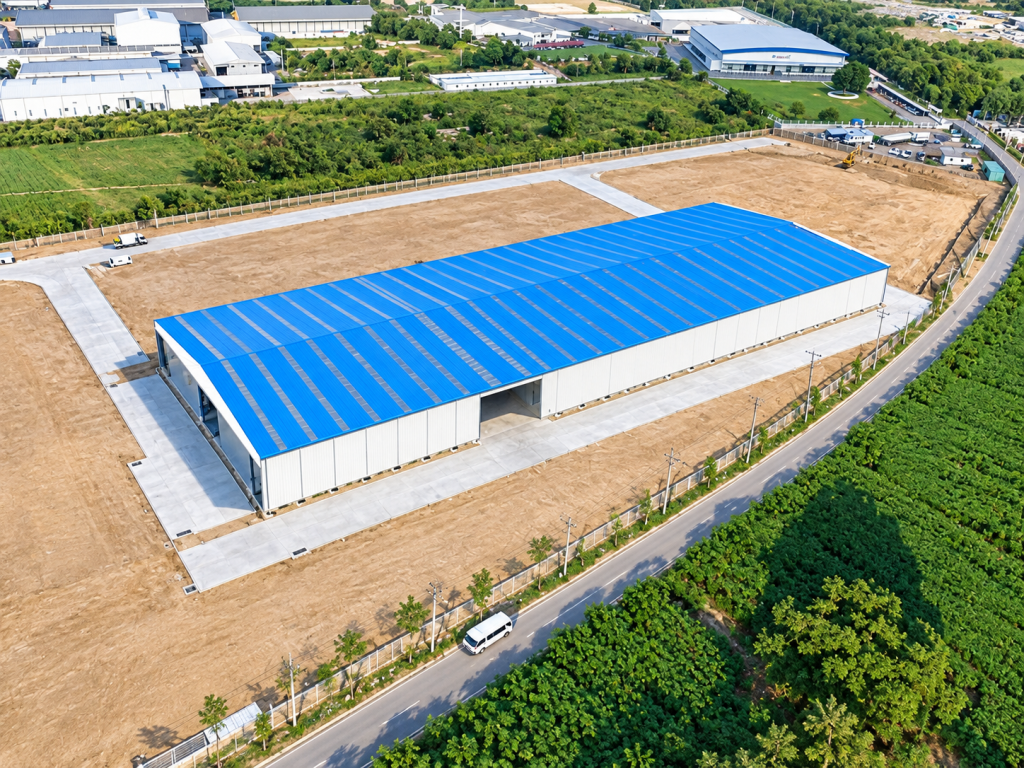 8,800 m² Steel Structure Paint Workshop Project in Thailand